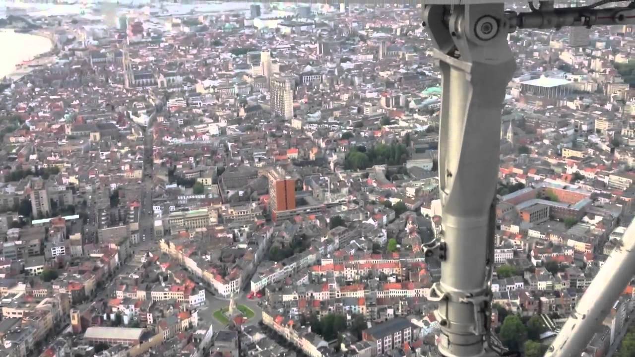 Sky view of Antwerp flying back from London coty