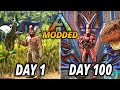 I Spent 100 Days in ARK Modded with New Dinosaurs [Dramatised Story] [THE ISLAND EDITION]