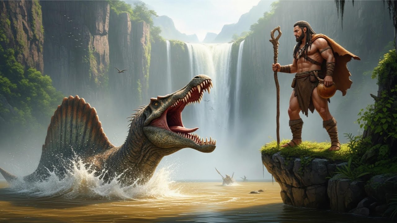 GIANT vs. SPINOSAURUS : Deadly Battle at Prehistoric Falls