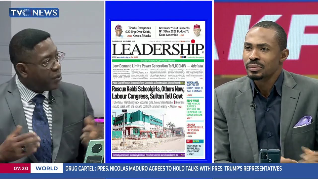 TVC Newspaper Review:  25 Schoolgirls’ Kidnap Forces Tinubu To Cancel G20 Trip