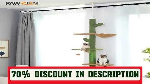 A must-have product! Cat Tree 5-Tier Floor to Ceiling Cat Tower Cactus Tall Climbing Tree with Scr