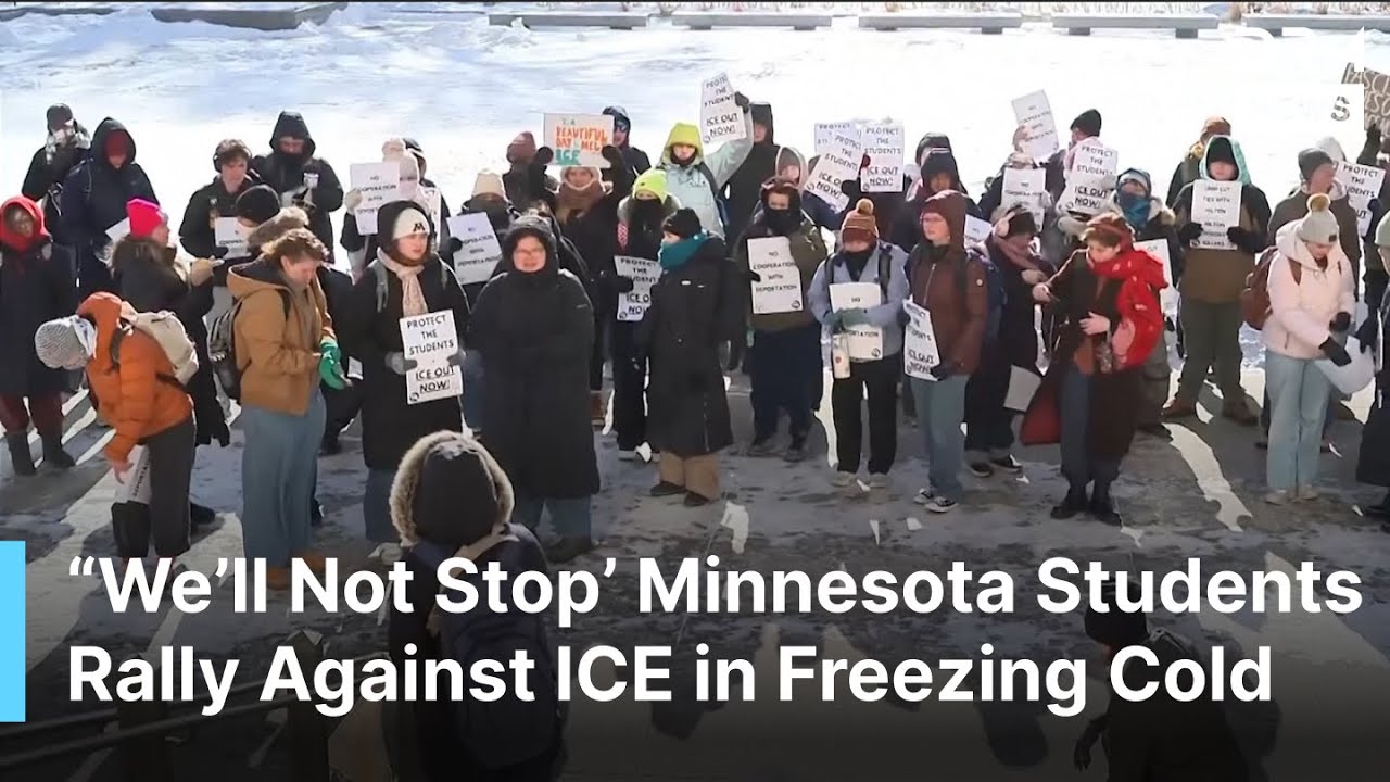 «Мы не остановимся», — студенты Университета Миннесоты проводят митинг против ICE в условиях силь...