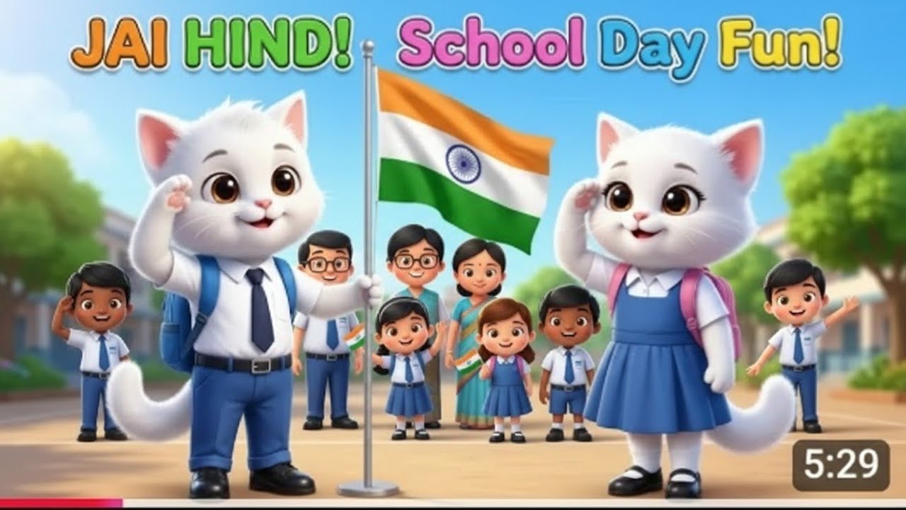 Chiku ke school me hua republic day celebration//hindi cartoon cat story 
