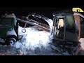 Mini excavator dig snow and moves stuff with claw and homemade rotator