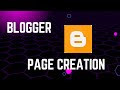 How to create the page in blogger