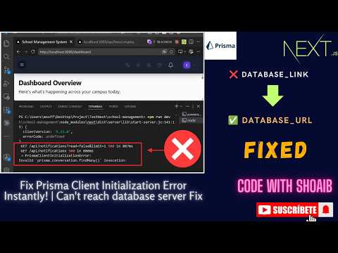 How to Fix PrismaClientInitializationError: Can't Reach Database Server (60s Fix!)