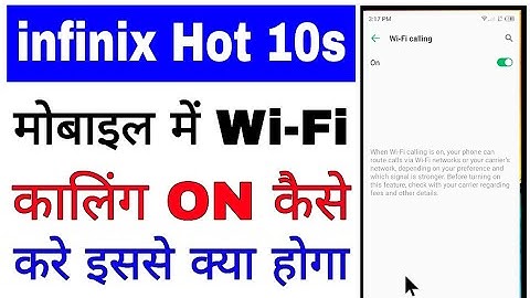 infinix hot 10s mobile me wi-fi calling on kaise kare। enable/on wi-fi calling in infinix Hot 10s