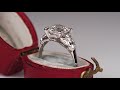 Antique Engagement Ring Old Mine Cut Diamond Floral Platinum