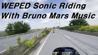 Electric Scooter WEPED Sonic Riding With Bruno Mars Music