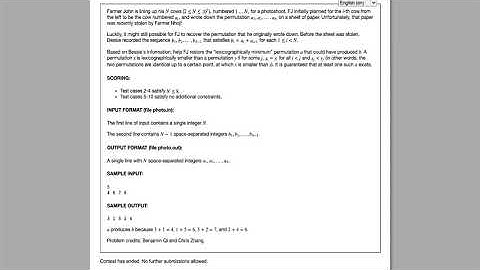 USACO 2020 January Bronze Problem 2: Photoshoot