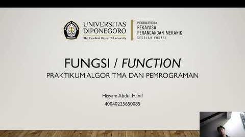 Fungsi / Function | Praktikum Algoritma dan Pemrograman RPM