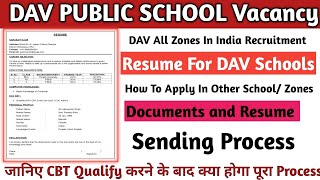 How To Apply In DAV School For Demo and Interview after CBT EXAM Resume Format screenshot 1