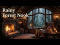 Rainy Enchanted Forest Nook | Fireplace Ambience for Relaxation, Sleep &amp; Calm