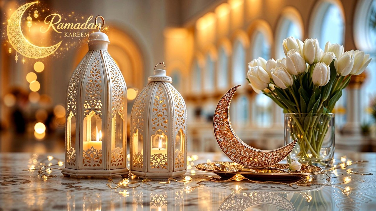 Ramadan Kareem Tv art 2026 Luxury Screensaver🌙 خلفية رمضان كريم | أجواء أنيقة فوانيس رمضانية و زهور