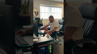 6ft8 Giant vs Tiny Computer #short #work #struggle