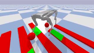 Reactive walking controller in simulation (Centroidal MPC + TSID + PD+)
