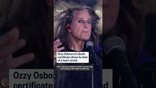 Ozzy Osbourne's death certificate shows he died of a heart attack