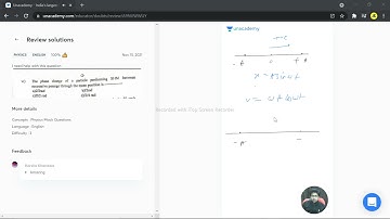 The phase change of a particle performing SHM between successive passage through the mean position