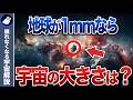 地球を1mmにすると、宇宙の大きさはどれくらいなのか？