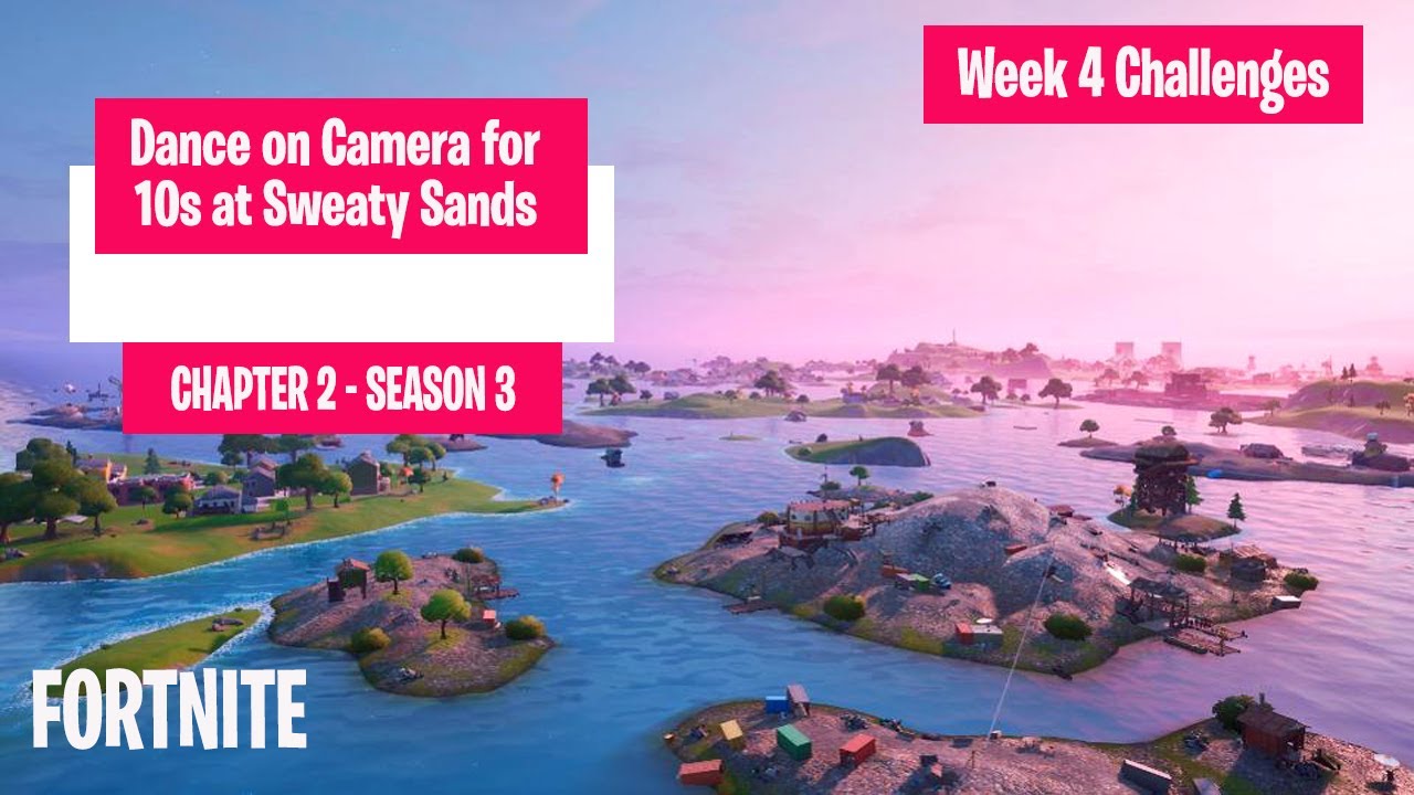 Week 4 Challenges - Dance on Camera for 10s at Sweaty Sands - Fortnite Battle Royale