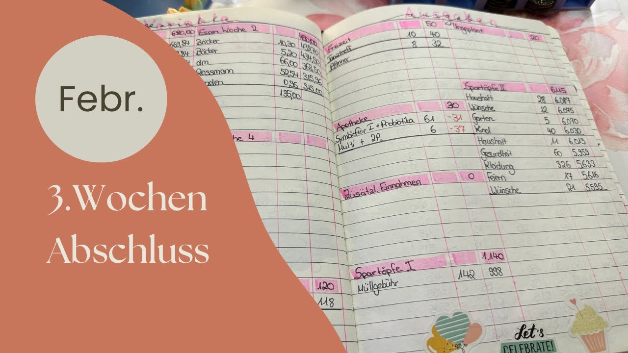 3. Wochenabschluss für Februar #budgeting #umschlagmethodegeldsparen #wochenabschluss 