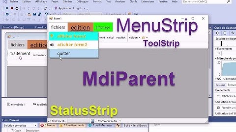 C# 27: MDI Windows Forms MdiParent MenuStrip ToolStrip StatusStrip