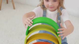 Wooden rainbow stacking toy - LARGE SIZE
