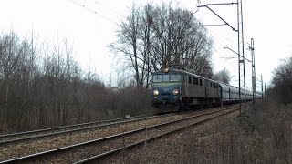 ET41-165 ze składem talbotów i platform przejeżdża obok lubelskiego Starego Gaju 25.02.2016