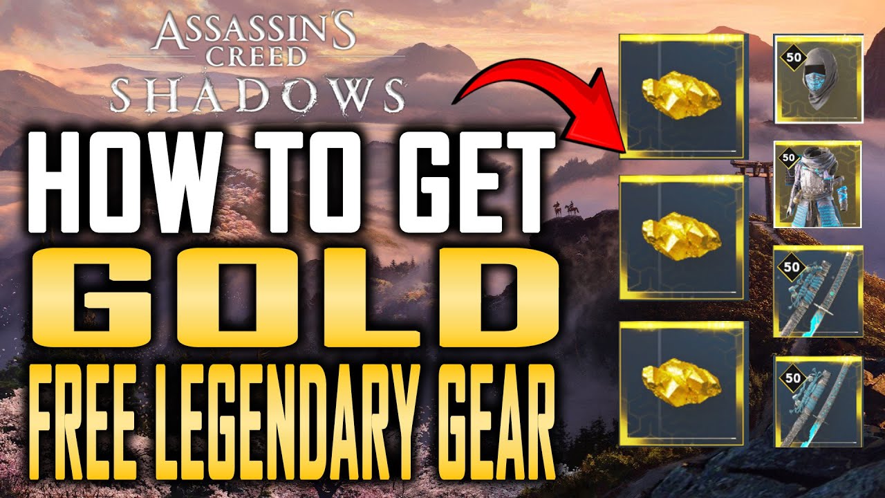 Assassin's Creed Shadows: Как получить золото и бесплатную легендарную броню, оружие | Бесплатные...