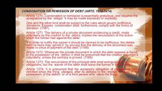 Group 3 CONDONATION OR REMISSION OF DEBT ARTICLES 1270-1274 (Slide 13-14)