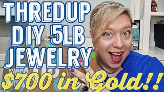 14K GOLD, Native Silver & Diamonds! Thredup DIY 5lb Jewelry Jar Unboxing #jewelryjar
