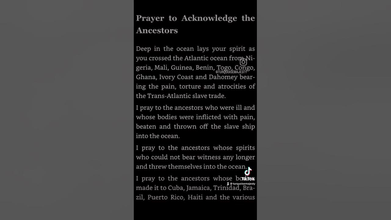 “Prayer to Acknowledge the Ancestors” from I Hear Olofi’s Song #prayer #ancestors #blackhistorymonth