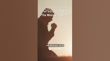 Surah Adh-Dhariyat (The Winnowing Winds) 15-23 : English Audio Translation | سورة الذاريات