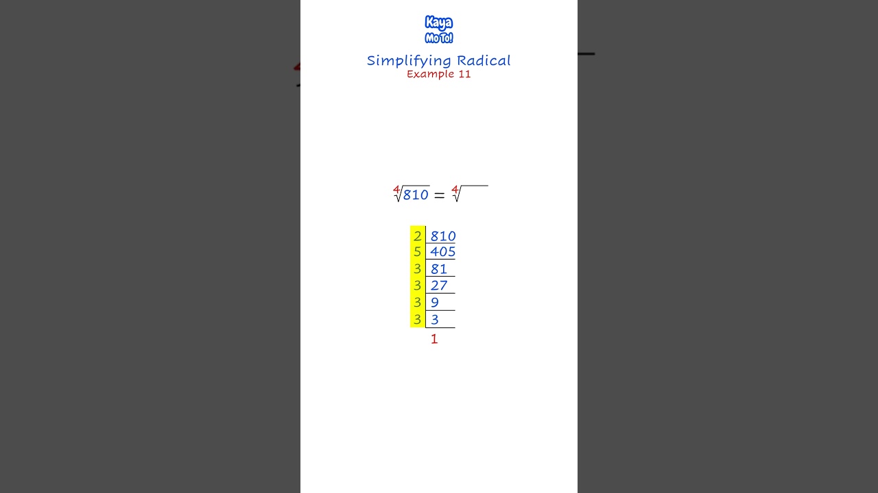 EXAMPLE 11 | SIMPLIFYING RADICAL | Algebra | Math | Kaya mo to!