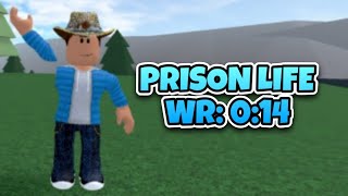 PRISON LIFE ESCAPE 0 14 WORLD RECORD ROBLOX PRISON LIFE SPEEDRUN