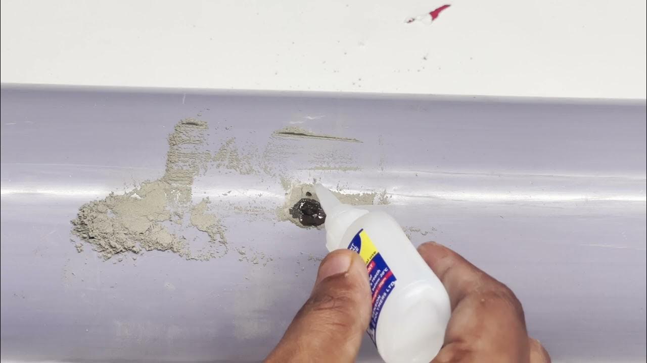 DIY REPAIR HACK How to fix PVC Pipe hole? Cement and Superglue Crazy