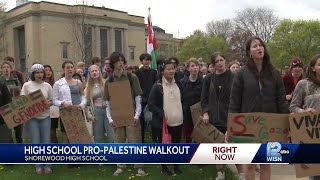 High school students walk out of class, join UW-Milwaukee pro-Palestinian protest