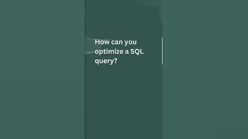 Optimize SQL Query #shorts #sql #database #sqlquery #science