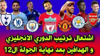 ترتيب الدوري الانجليزي والهدافين اليوم بعد نهاية الجولة ال 12 🔥 جدول ترتيب الدوري الانجليزي اليوم