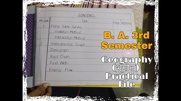 B.A. SEMESTER 3 GEOGRAPHY PRACTICAL FILE 📒 | BBMKU