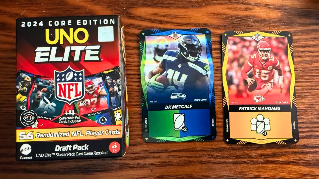 uno elite rare cards Draft Pack Collector  Core Edition Trading Cards with 4 Surprise Foils : Toys & Games It offers an entertaining way to expand the game mechanics and develop new strategies Introducing UNO Elite NFL, created