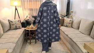 أونصومبل أنيق للمحجبات بثوب صيفي مريح🩵مع تشكيلة جديدة من الفولار والشال الماليزي🧕الكمية جد محدووودة🏃