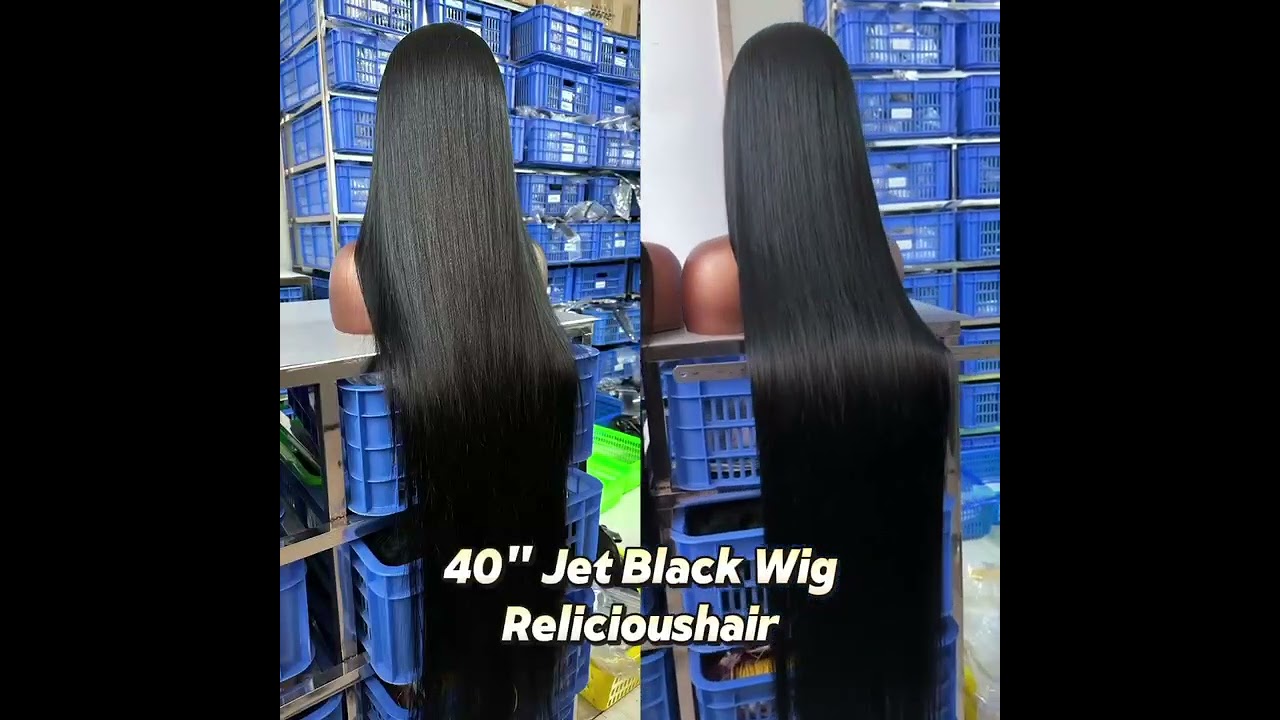 Jet black long Wig