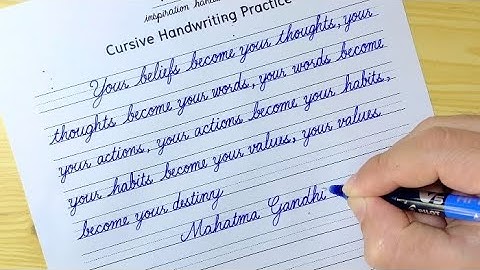 Cursive Writing | Mahatma Gandhi Quotes in English Cursive Writing | Cursive Handwriting Practice