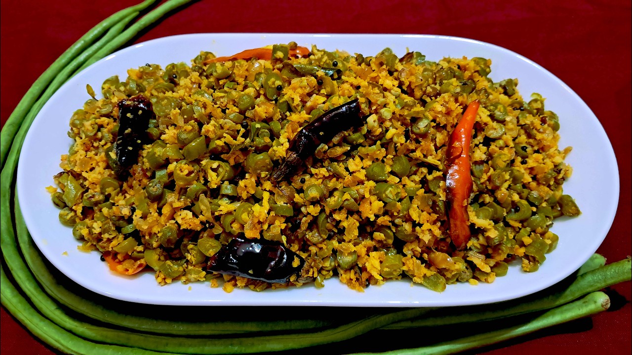 Payar Thoran | Long Beans Stir Fry - Onam Sadhya Recipe | Thoran Recipes