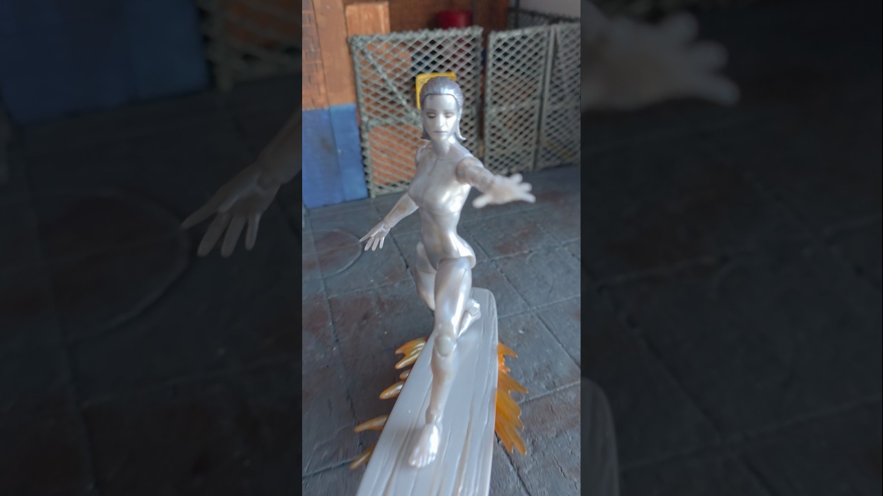 Marvel Legends Silver Surfer Posing from Fantastic Four First Steps 