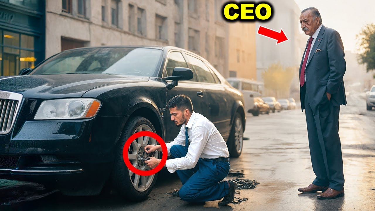 Genç Adam, Lastiği Patlayan Yaşlıya Yardım Ederken Görüşmesini Kaçırır, Patron Olduğunu Bilmez