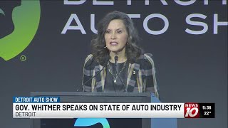 Whitmer emphasizes innovation and collaboration in speech at Detroit Auto Show