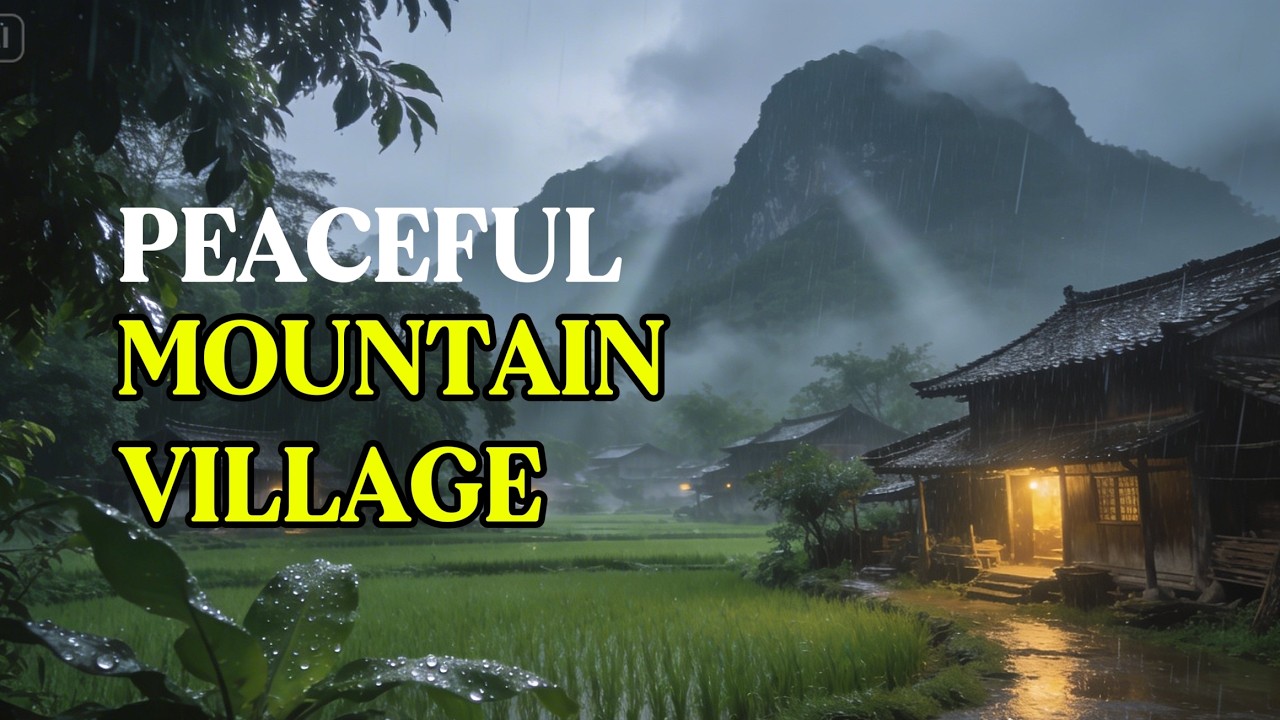 Fall Asleep in Minutes 🌧️ Cozy Rainy Night in a Peaceful Mountain Village