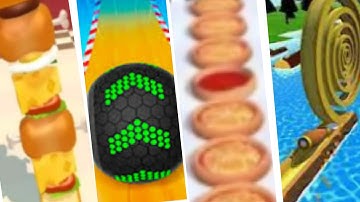 Sandwich Runner  vs Going Balls vs I Want Pizza vs Spiral Roll I All level gameplay Android, IOS